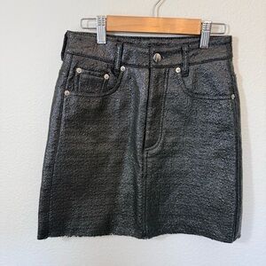 MM6 Maison Margiela Faux Leather Mini Skirt